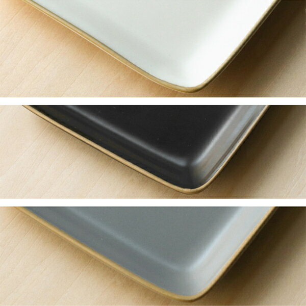 角皿 陶器 中皿 プレート 21.5cm レクタングルプレート エッジライン Edge Line