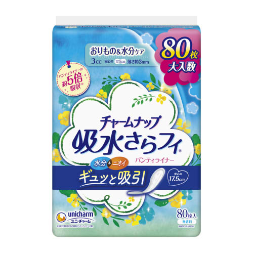 樂天商城 - ＼27日10時までP5倍／ユニ・チャーム　チャームナップ　吸水さらフィ　パンティライナー　80枚