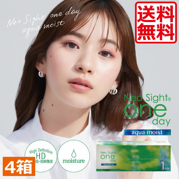 送料無料　ポイント10倍　ネオサイトワンデーアクアモイスト(30枚)×4箱　　 1day アイレ ワンデー クリアレンズ