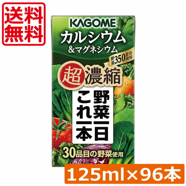 送料無料 カゴメ 野菜一日これ一本 超濃縮 カルシウム 125ml×96本マグネシウム 野菜ジュース
