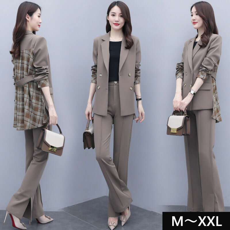 セットアップ パンツスーツ フォーマルスーツ レディース フォーマル ジャケット 長袖 ワイドパンツ ガウチョパンツ ママスーツ 入学式 卒園式 上下セット コ...