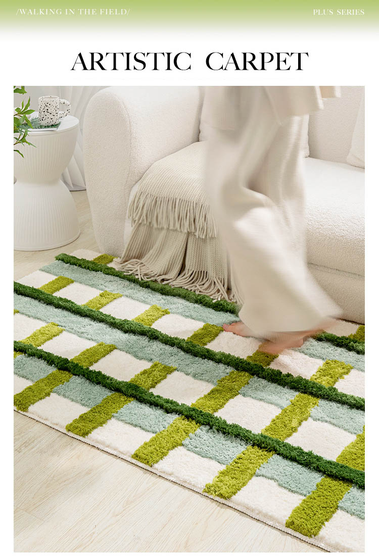 ラグ 絨毯 洗える ホットカーペット 角型 長方形 carpet じゅうたん ふわふわ 滑り止め付き ラグマット オールシーズン使える 安い rug ウォッシャブル 60*120cm 80*160cm リビング 新生活 プレゼント グリーン 洗濯可 大判 耐磨 高密度 高級感 子供部屋 送料無料 hitomi2020-10002263 カーペット・家電専門店HITOMI サンプル画像2