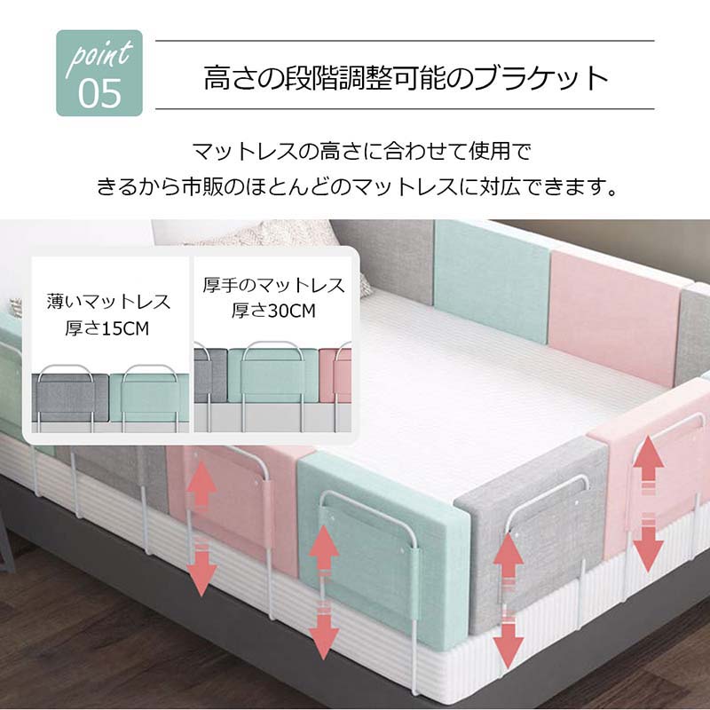 送料無料 クッション ベッドガード 調整しやすい クッションベッドガード ベッド 転落防止 ベビー ベッドガード ベビーガード ベッドフェンス 形状記憶 形状キープ 自由変形 マルチタイプ 赤ちゃん 出産祝い 洗濯可能