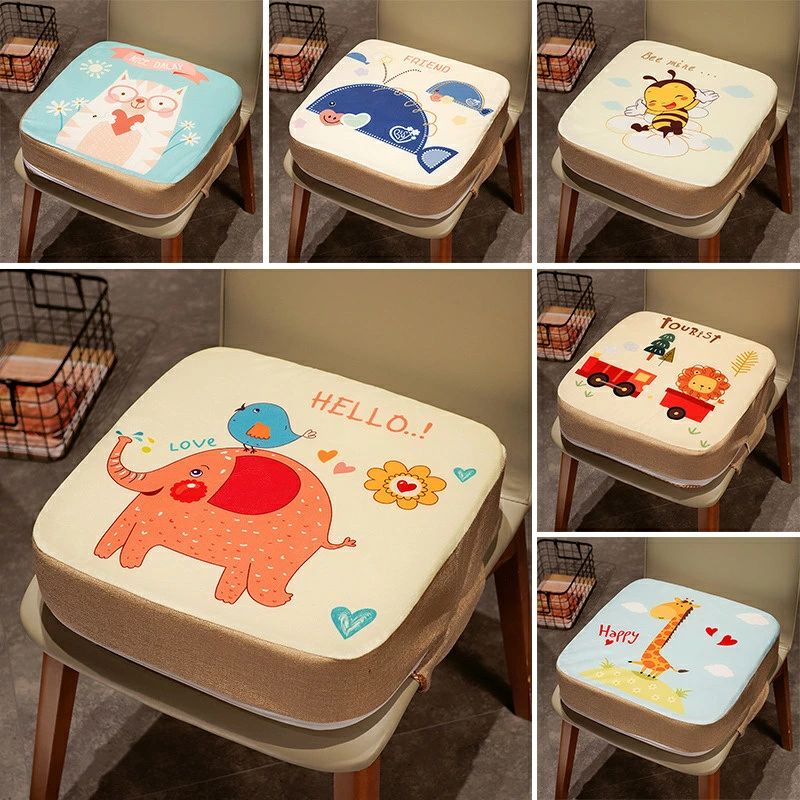 送料無料 子供用 お食事クッション チェアクッション お子様用 チェアクッション 座布団 リビング イス キッズチェア ベビーチェア 子供 椅子クッション 可愛い 動物柄 厚さ5cm 10cm 洗える 楽天海外通販