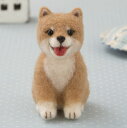 【アクレーヌ】スターターキット（針・マット）付き豆柴の子犬のマスコット手作りキットセット【羊毛フェルトで作る愛犬のぬいぐるみ 自由研究 ウェルカムドール 柴犬 ハンドメイド】