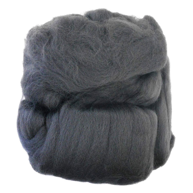 羊毛フェルト玉「ソリッド」55 灰色（グレー）50g×3玉セット メリノウール100％ 手芸 手作り 毛糸玉 フェルト羊毛