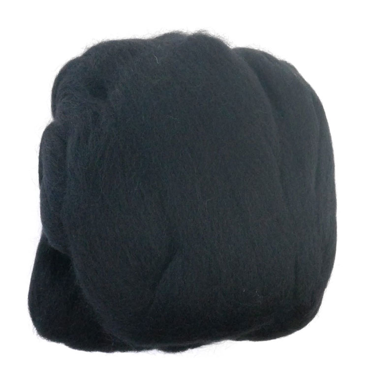 羊毛フェルト玉「ソリッド」9 濃黒色（ブラック）50g×3玉セット メリノウール100％ 手芸 手作り 毛糸玉 フェルト羊毛