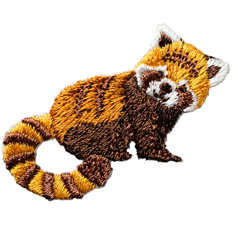 Rakuten - 2WAY 刺繍ワッペン （レッサーパンダ）3枚セット 手作り ハンドメイド ワンポイント アイロン接着 シール接着 変わった生き物 動物園 自由研究