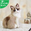 スターターセット付き スーパーリアル 猫 ラグドール 手作りキット 羊毛フェルト ねこ マスコット ぬいぐるみ ウェルカムドール