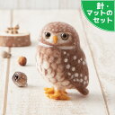 アクレーヌスターターセット付き ふくろう 手作りキット コキンメフクロウ フェルトマスコット フェルト手芸