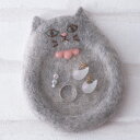 猫 の トレー 手作りキット 羊毛フェルト手芸 アクセサリートレー 小物入れ ねこ フェルトマスコット