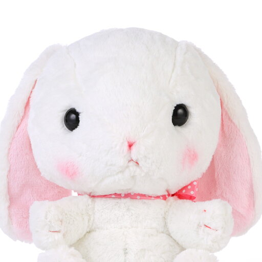 ぽてうさろっぴー しろっぴー - 1体 名入れ 刺繍入り ウェルカムドール ウェイトドール 親ギフト 出産祝い 内祝 結婚式 披露宴 誕生日プレゼント ハーフバースデー 赤ちゃん うさぎ 兎 ウサギ 卯年 ロップイヤーラビット 1万日記念日