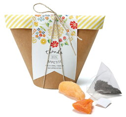 ドライフルーツ1袋（アップルとピーチ）＆紅茶1個入り プチギフト ティーバッグ クラフトパッケージ 結婚式 バレンタインデー ホワイトデー 景品 フルーティー