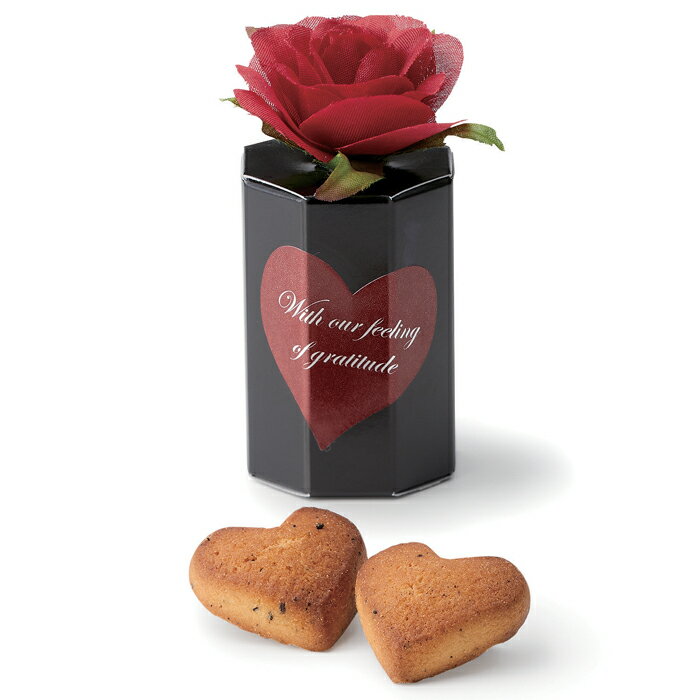 ルージュ 赤い薔薇 プチギフト 1個 紅茶味 ハートクッキー2枚入り バラ 結婚式 ホワイトデー 記念品 ノベルティ お礼 大人婚