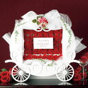 レッド ローズ 馬車 ウェルカムオブジェ プチギフト56個セット 苺味 ハート型 クランチチョコ 結婚式 ウェルカムボード シンデレラ 薔薇 ディスプレイ 赤 ...