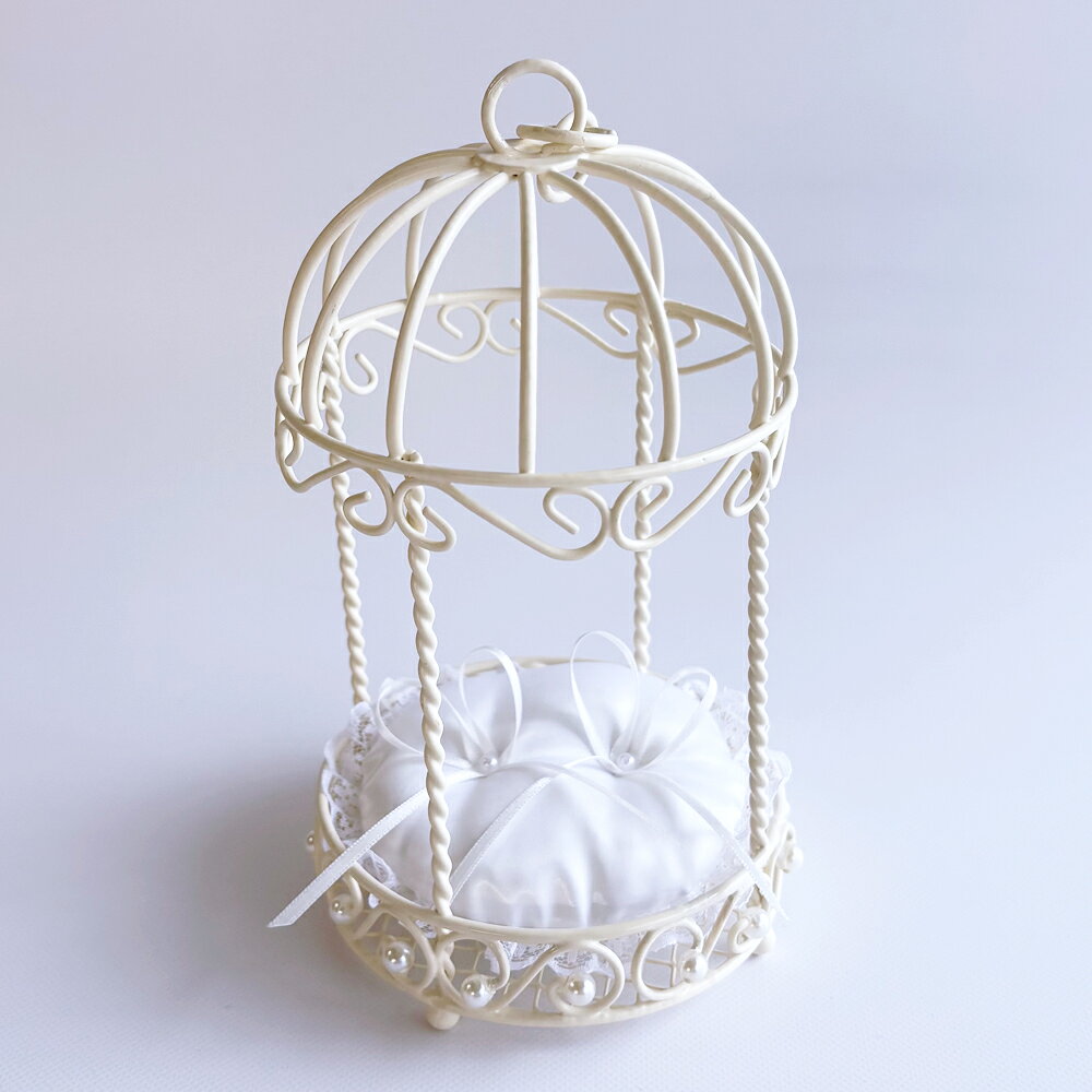 ガゼボ型リングピロー完成品 パール付きリングクッション 結婚式 ウェディング 鳥...