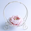 サーバーバスケット リングピロー完成品 S くすみピンクのお花 リングクッション ラナンキュラス 結婚式 リングガール ワイヤー製カゴ かご型
