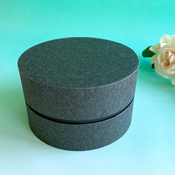 墨色の丸型ギフトボックス 1個（約直径13×高さ7.7cm、内側直径12.5cm）プレゼント用 丸箱 ラウンドボックス