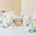 エンジェルとんちゃん ホワイト ウェルカムドール完成品(ティアラなし・お名入れサービス)結婚式 ぶた ぬいぐるみ ウェディング ピッグ