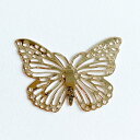 ゴールドの蝶々(パピヨン)アレンジパーツ1個 横幅約3.8cm diy アクセサリー バタフライ