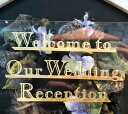 ウェルカムボード用シール（金色の文字 ボドニ―調）1枚「Welcome to Our Wedding Reception」【結婚式 花嫁DIY ウェディング レセプション ゴールド】