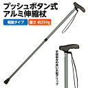 日進医療器 プッシュボタン式アルミ伸縮杖 軽量タイプ TY125L 長さ70.5〜88.5cm(10段階/2cm) 杖 ステッキ シンプル 男女兼用 敬老の日 ...