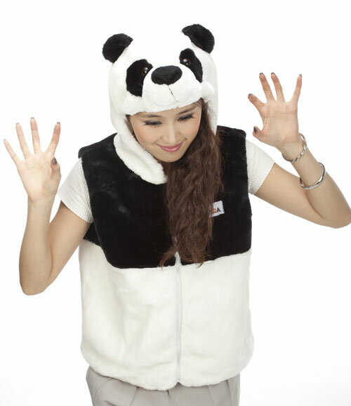 可愛い　冬　パンダ　ベスト