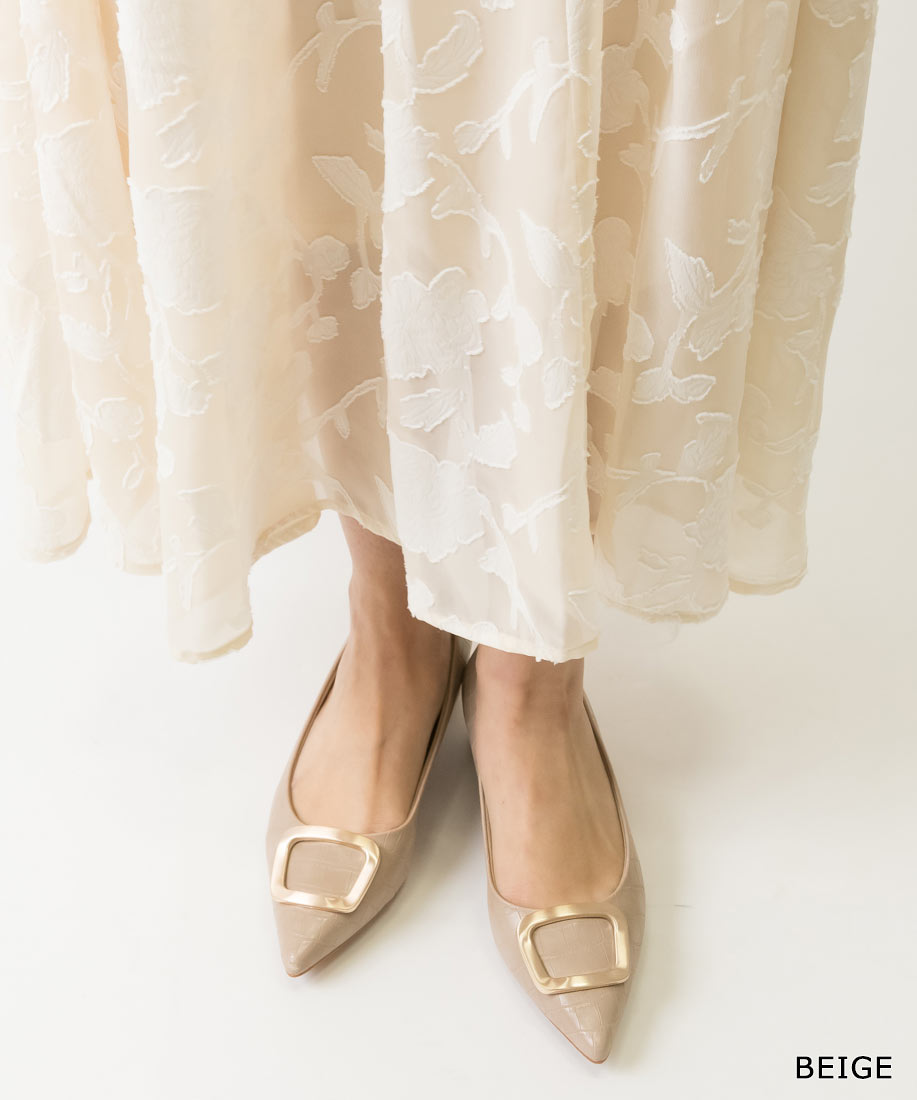 【50%OFF】【22cm〜25.5cm】RANDA/ランダ/COTTON STEPS/ゴールドパーツローヒールパンプス/PP10100/N1【21SS】▲△【0622p】のサムネイル