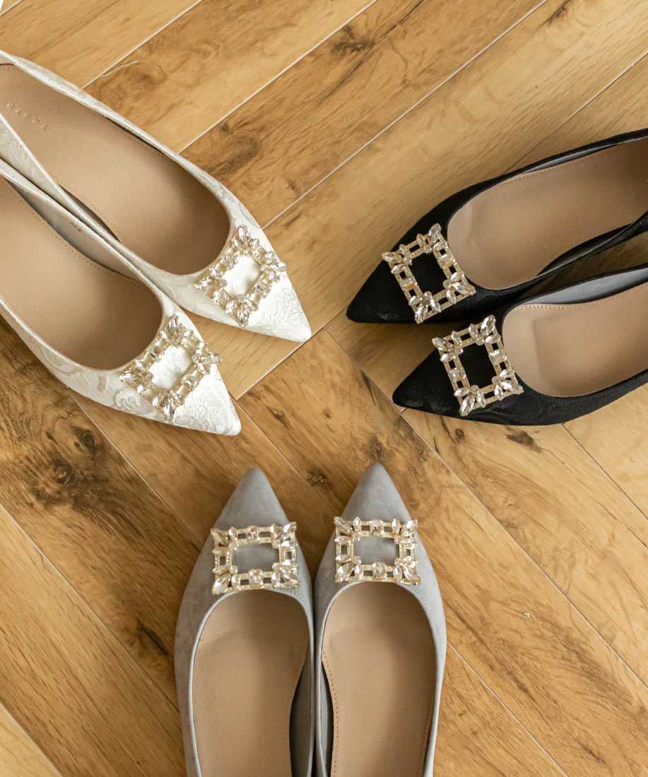 【50%OFF】【22cm〜25.5cm】RANDA/ランダ/ビジューパーツフラットパンプス/DP11563/H1【22AW/AS】▲△のサムネイル