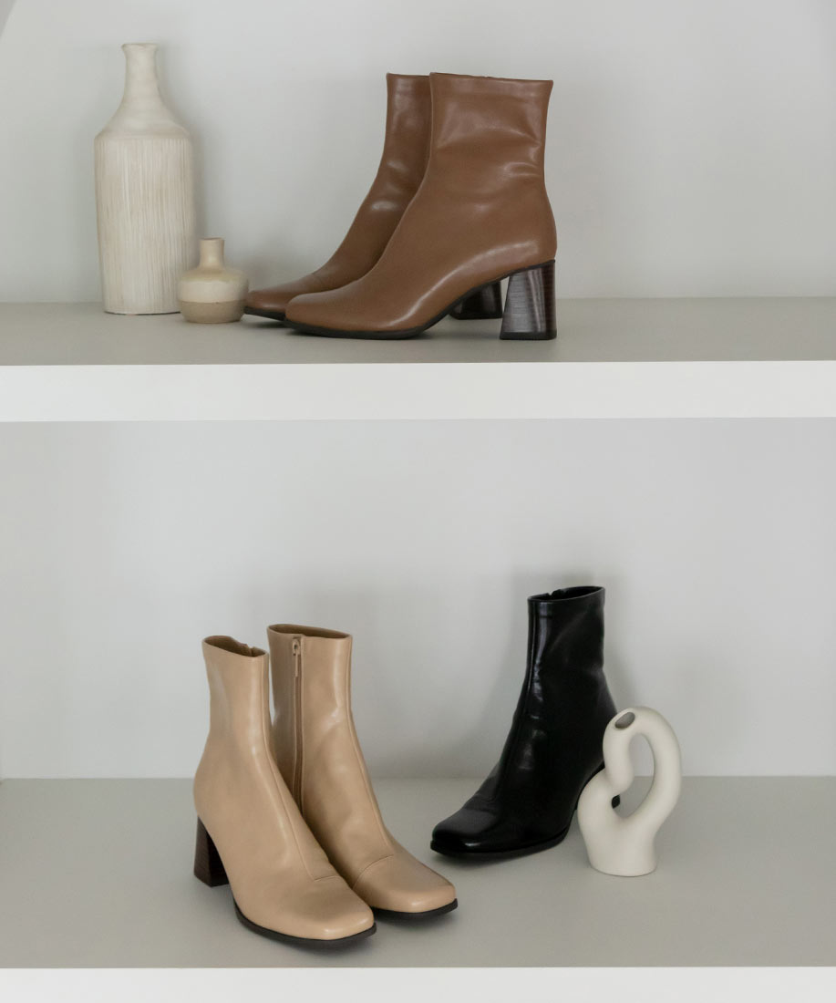 【22.5cm〜25.5cm】RANDA/ランダ/ストレッチ チャンキーヒールショートブーツ/KC11543/N1【23AW】のサムネイル