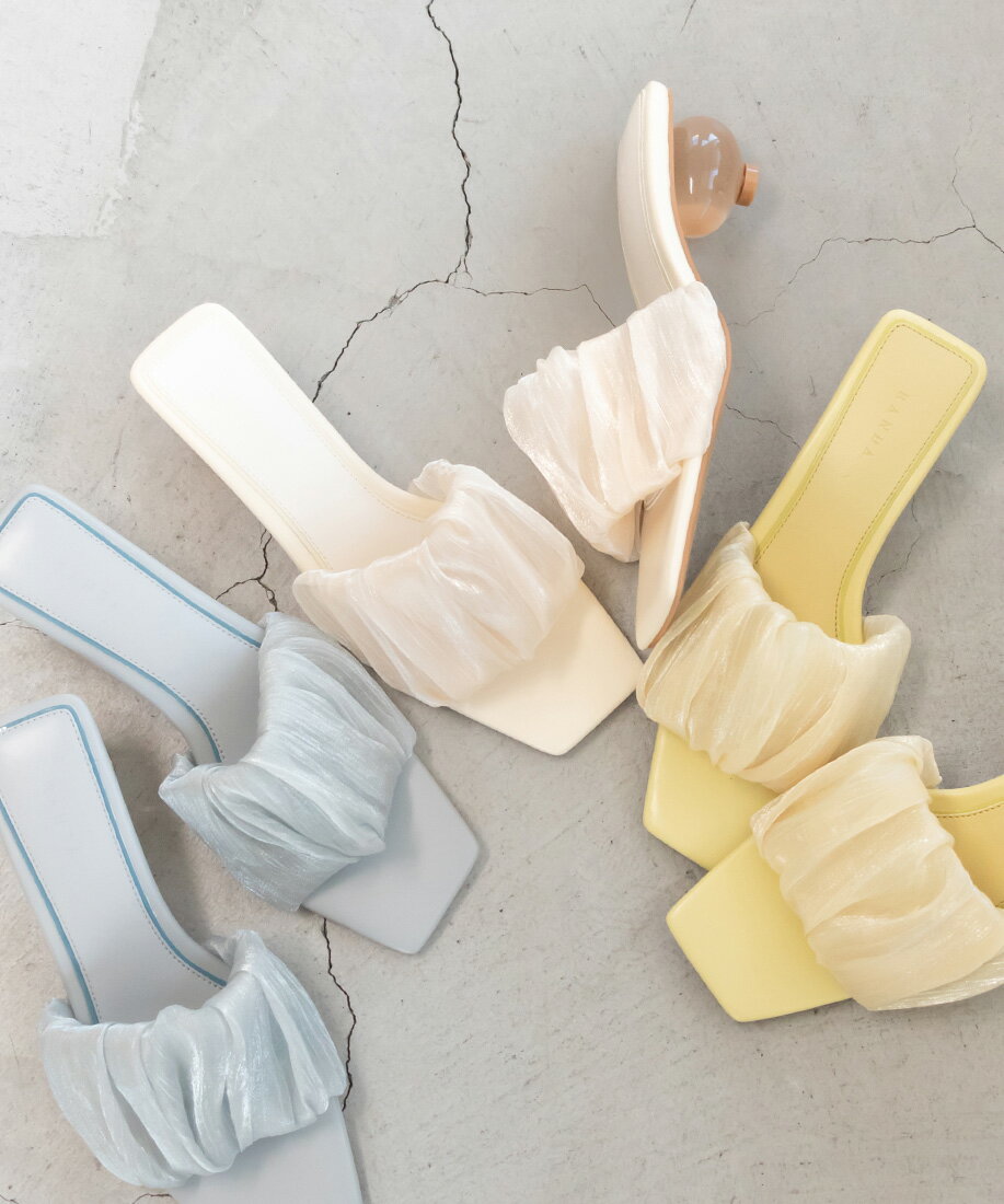 【50%OFF】【22.5cm～25.5cm】RANDA/ランダ/ギャザーデザインシアーミュール/DS11089/J【22SS】▲△【0622p】のサムネイル