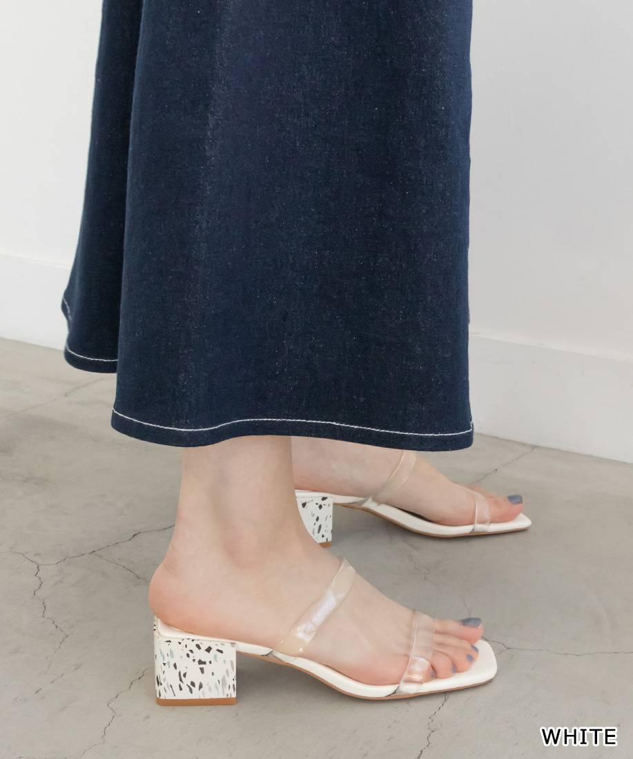 【70%OFF】【22.5cm～25.5cm】RANDA/ランダ/テラゾーヒールクリアサンダル/PS11101/M2A【22SS】▲△のサムネイル