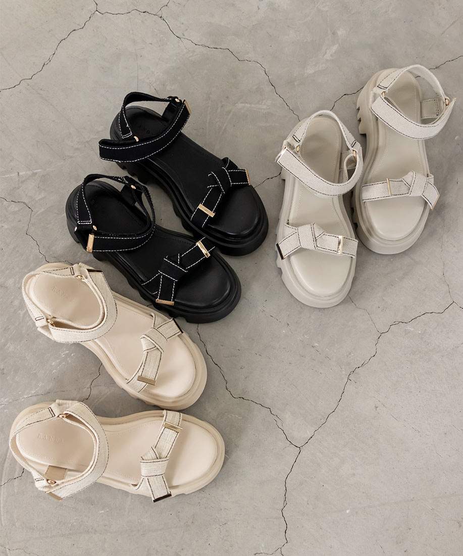 【23日20時からポイント10倍！】【20%OFF】【22.5cm〜25.5cm】RANDA/ランダ/ステッチリボントラックソールサンダル/PR11119/M2A【22SS】▲△【0523p】のサムネイル