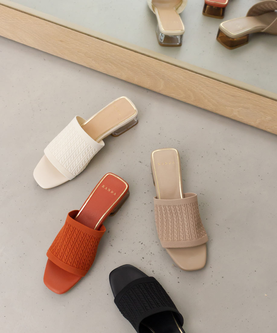 【23日20時からポイント10倍！】【10%OFF】【22.5cm〜25.5cm】RANDA/ランダ/ソフト クリアヒールニットサンダル/PR11147/N1【22SS】▲△【0523p】のサムネイル