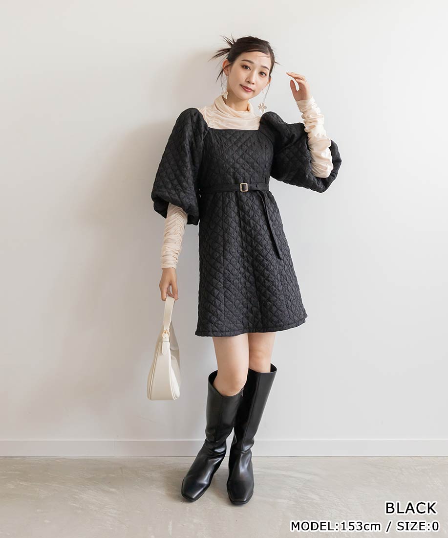 【4日20時からポイント10倍！】【70%OFF】RANDA/ランダ/キルティングボリュームスリーブミニワンピース/BD32177 YH【23AW】▲△【1104p】のサムネイル