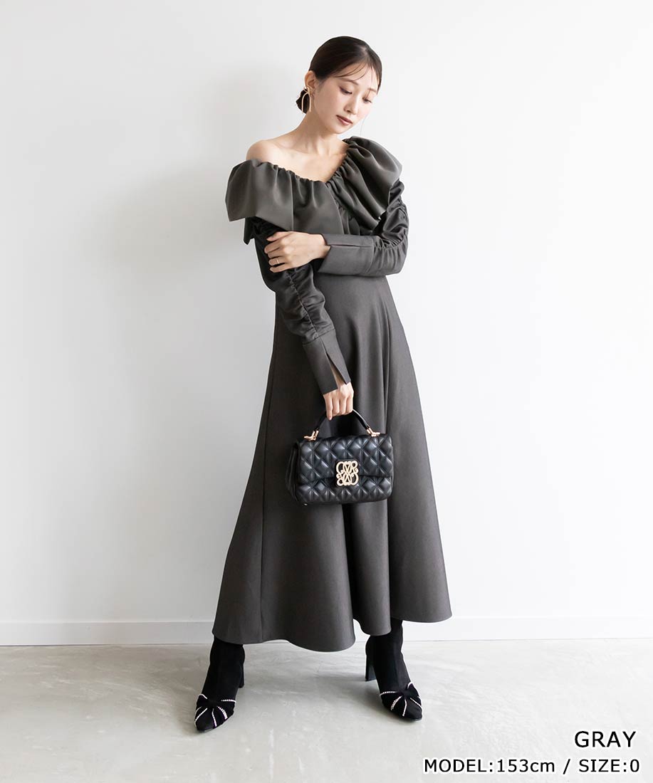 【4日20時からポイント10倍！】【70%OFF】RANDA/ランダ/ビッグカラーフレアワンピース/BD34132/L4【24AW】▲△【1104p】のサムネイル