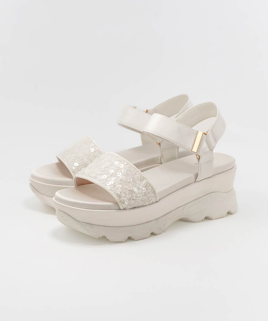 Rochas スパンコールサンダル