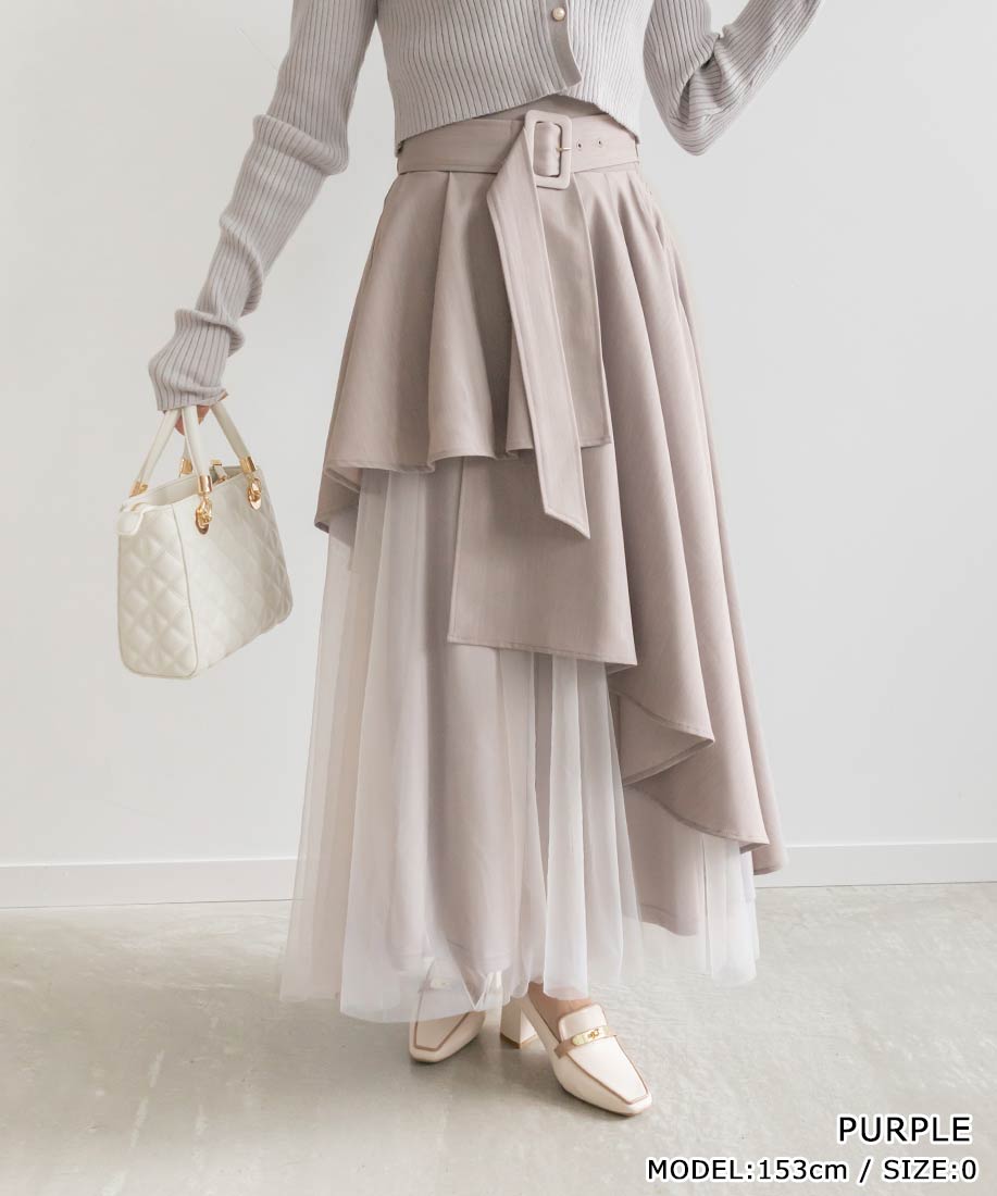 ◆予約◆RANDA/ランダ/チュールドッキングフレアスカート/BS33145/YHのサムネイル