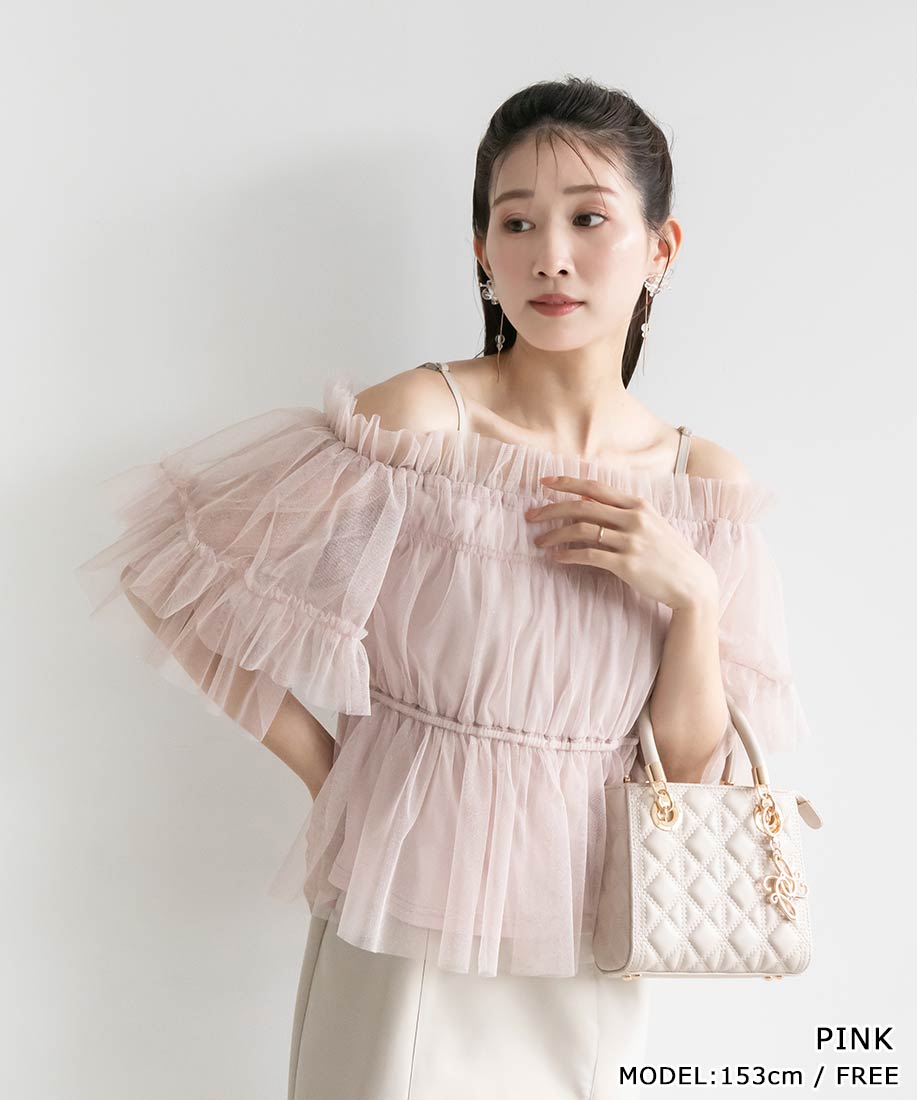 【30%OFF】RANDA/ランダ/ラメチュールギャザーブラウス/BT33268/L4【24SS】▲△