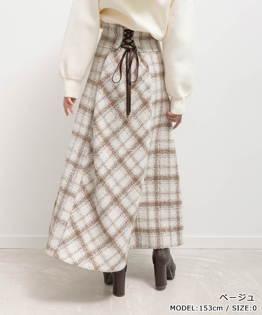RANDA/ランダ/ロービングチェックフレアスカート/BS36150/YH【2025AW新作★送料無料】のサムネイル