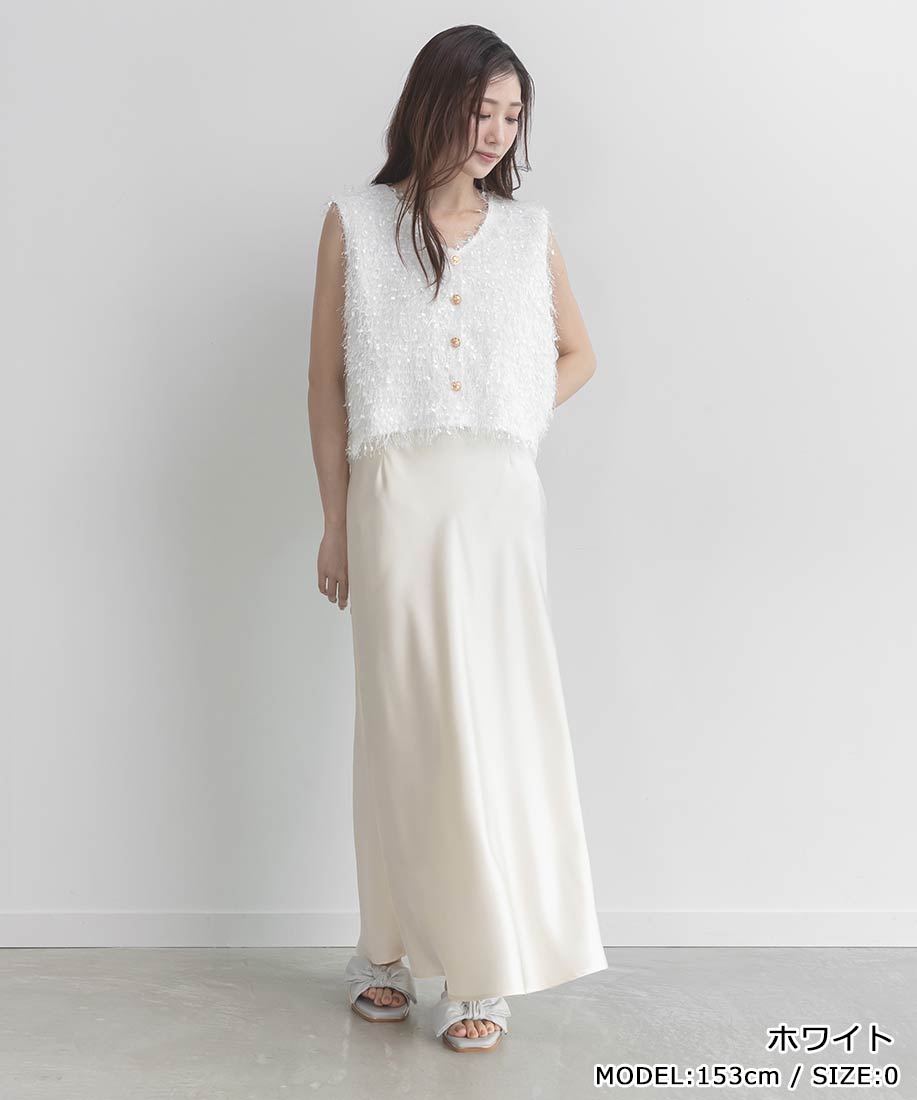 【23日10時からポイント10倍！】【30%OFF】RANDA/ランダ/シャギートップス＆サテンナロースカートセット/BD35198/L1【25SS】▲△【0823p】のサムネイル