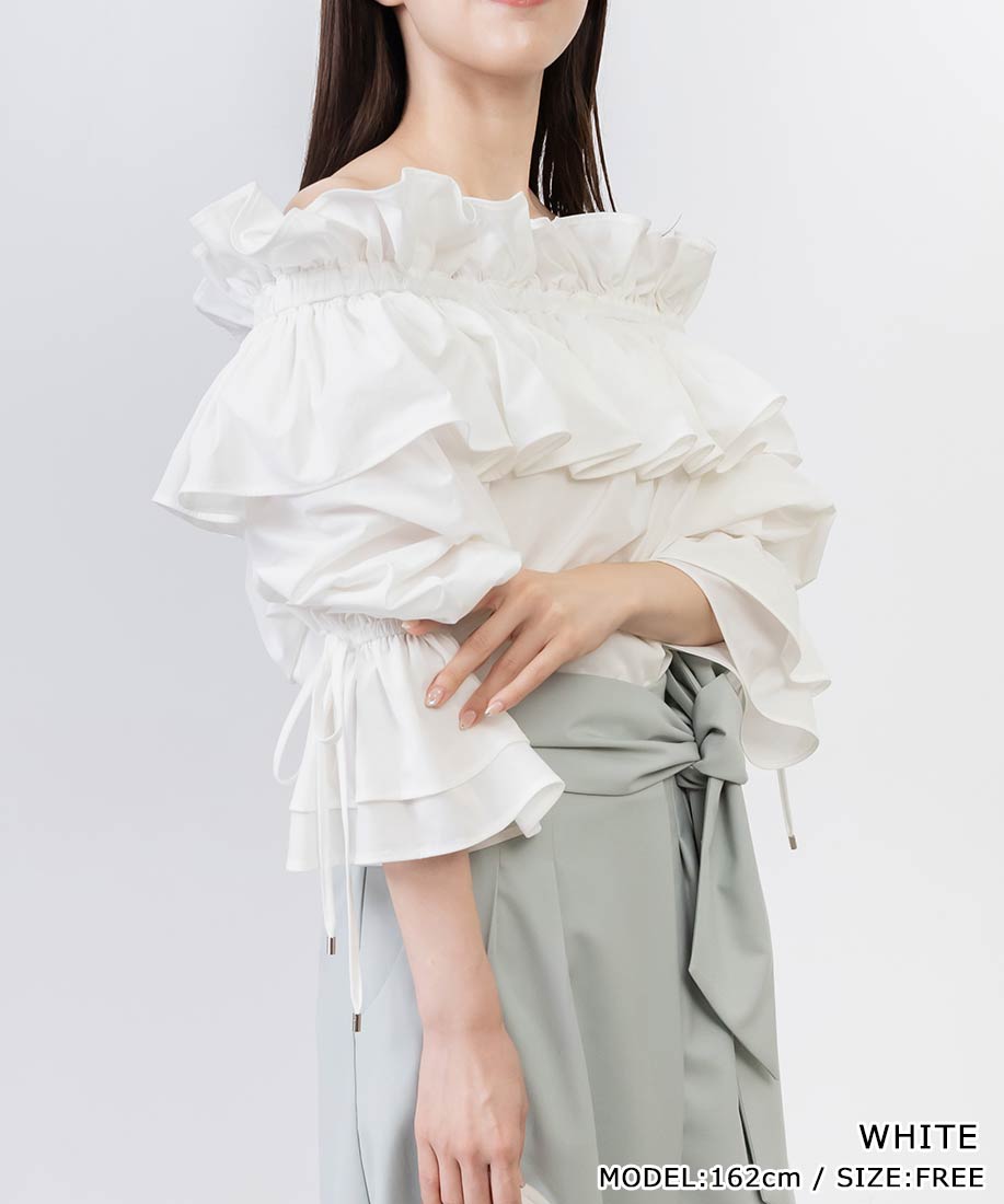 RANDA/ランダ/ギャザーフリルオフショルブラウス/BT35006/YH【2025SS新作★送料無料】のサムネイル