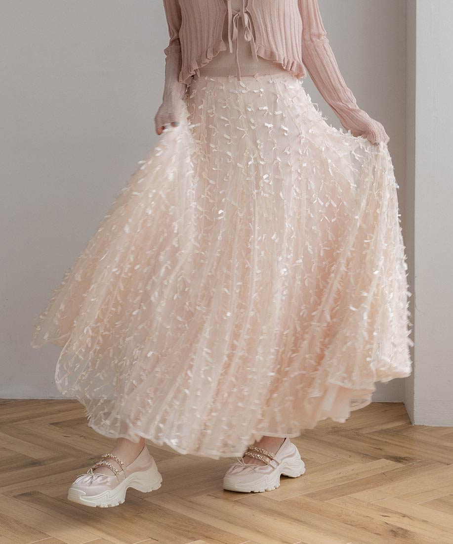RANDA/ランダ/【Balletcore Collection】デザインフレアチュールスカート/BS35051/YH【2025SS新作★送料無料】のサムネイル