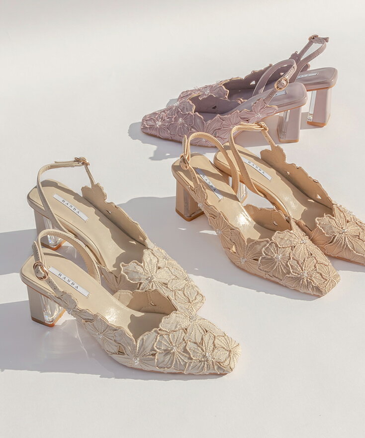 【30%OFF】【22.5cm～25.5cm】RANDA/ランダ/フラワーカッティングパンプス/PD11041/Y【24SS】▲△のサムネイル