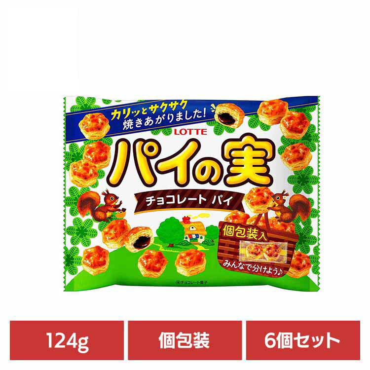 【6個】パイの実シェアパック LOTTE チョコ菓子 シェアパック パイの実 64層 さくさく 生地 袋 個包装 パーティー ロッテ