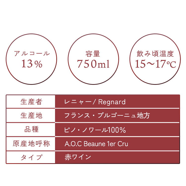 レニャー ボーヌプルミエクリュ レソンヴィーニュ 赤 BA9511 送料無料 レニャー ボーヌ ピノノワール ブルゴーニュ 高評価 赤ワイン ワイン お酒 フランス 【D】 hitotoki-r-10000715 お酒のひととき サンプル画像3