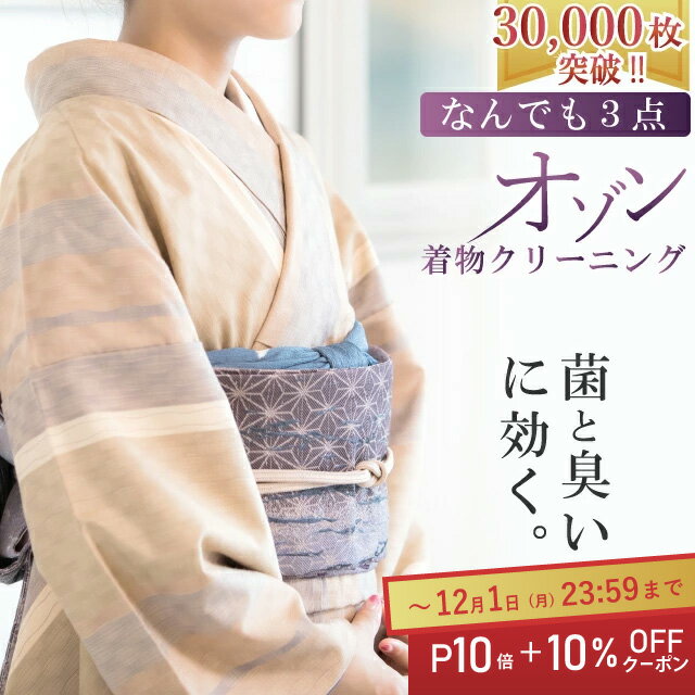 ＼P10倍+10%OFFクーポン／ 着物クリーニング 宅配 なんでも 3点セット 着物 オゾン 丸洗い 洗い シミ抜..