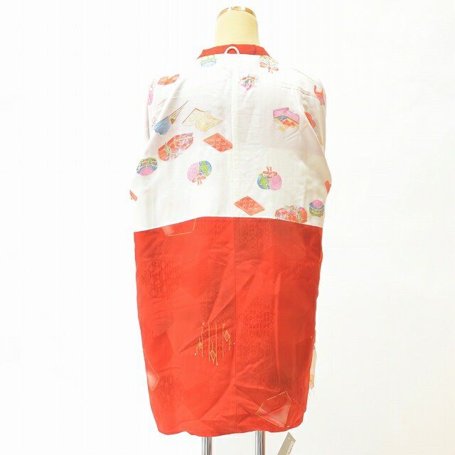 【中古】 リサイクル着物 身丈82.5cm 裄丈64.5cm リサイクル コート 正絹 道行衿 変り亀甲文様 はおり 赤系 裄Mサイズ [ 着物 中古 帯 リサイクル 振袖 浴衣 袴 和服 古着 ] 【福】 ll0394c