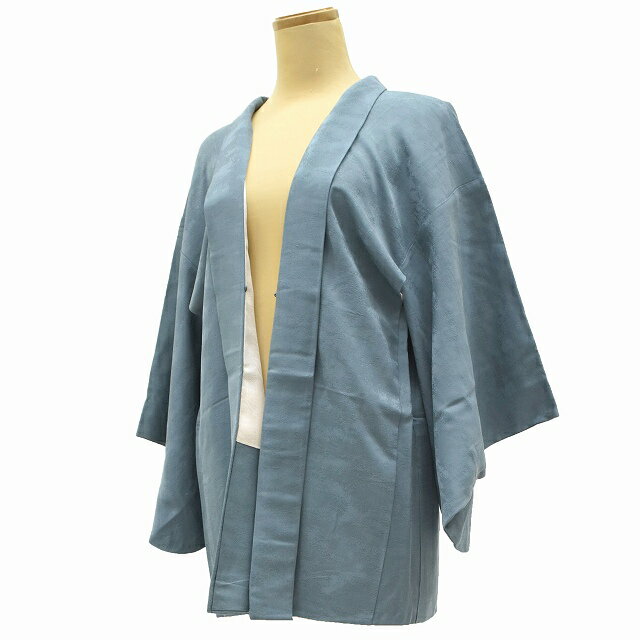 Haori - 【P5倍】【30%OFF★在庫復活】羽織 着物 リサイクル着物 リサイクル 羽織 着物 【中古】 正絹 裄62.5cm はおり 渋い青系 裄Sサイズ 霞岡文様 ll0676c 着物 着物 ひととき