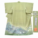 【21%OFF】【中古】/リサイクル着物/リサイクル/色留袖/正絹/比翼付き/花文様/ちょっとふくよかL/一つ紋有/裄69cm/Lサイズ/身丈160cm/Mサイズ/カーキ系/ll2914b35/【着物ひととき】